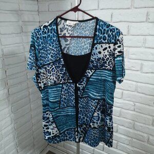 Classic Editions Ladies Animal Print Size XL Made in Canada Top